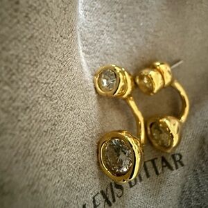Alexis Bittar Gold Earrings with Silver Accents